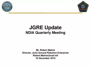 JGRE Update NDIA Quarterly Meeting