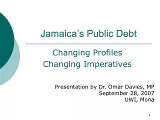 Jamaica’s Public Debt