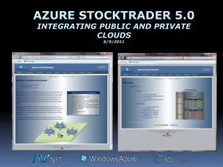 Azure StockTrader 5.0 Integrating Public and Private Clouds 6/9/2011