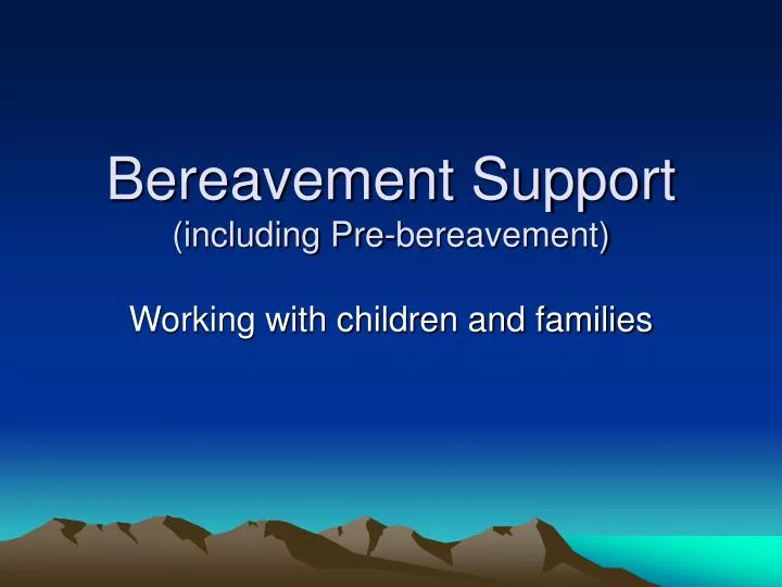 bereavement support including pre bereavement