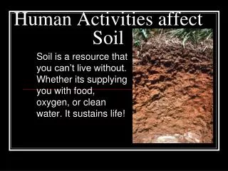 Human Activities affect Soil
