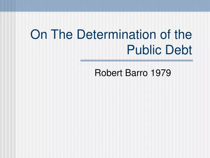 on the determination of the public debt