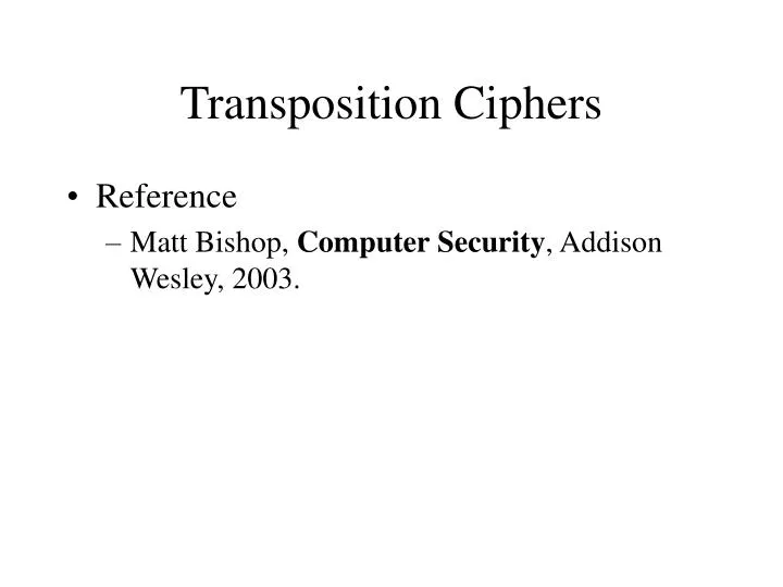 transposition ciphers