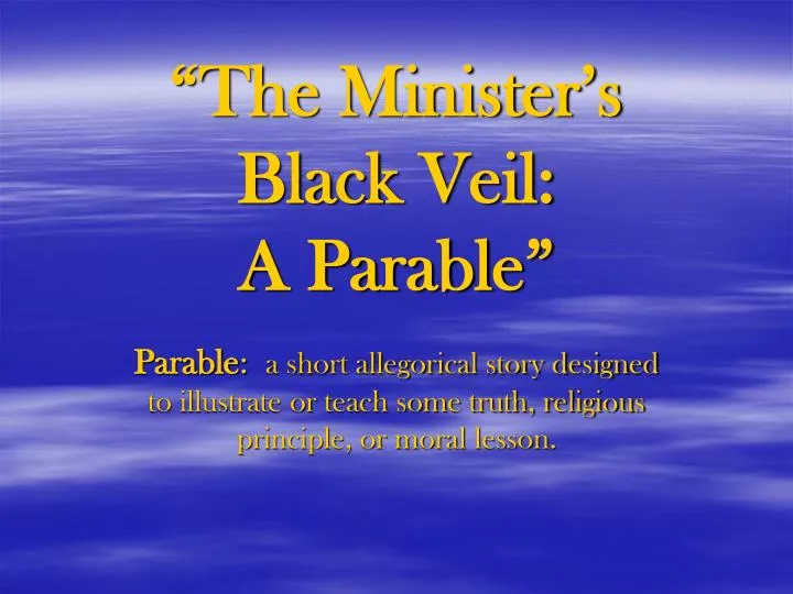 the minister s black veil a parable