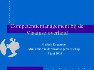 Competentiemanagement bij de Vlaamse overheid
