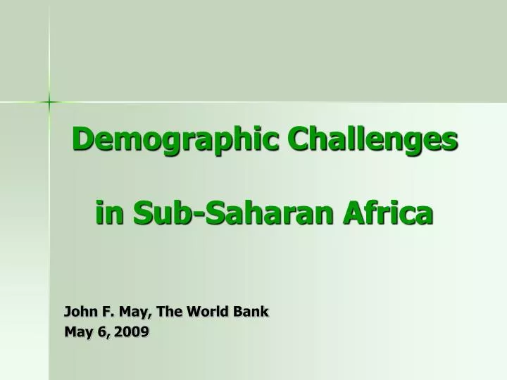 demographic challenges in sub saharan africa