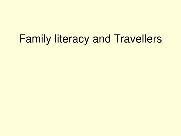 family literacy and travellers