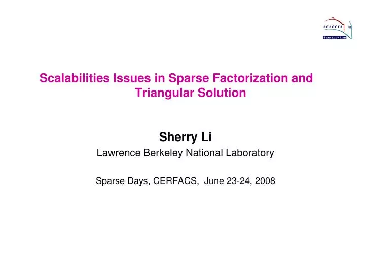 scalabilities issues in sparse factorization and triangular solution