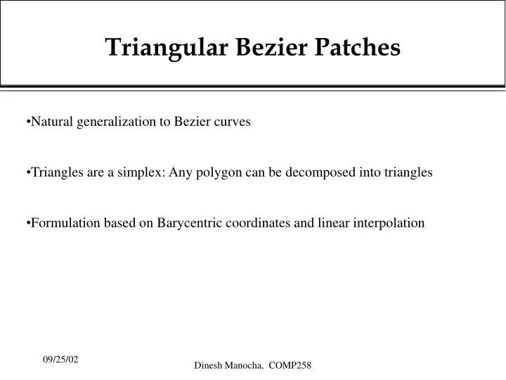 triangular bezier patches