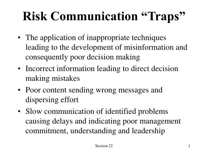 risk communication traps