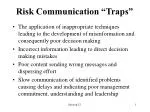 Risk Communication “Traps” - slide 1