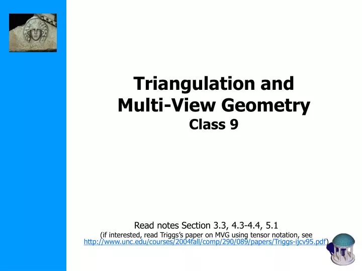 triangulation and multi view geometry class 9