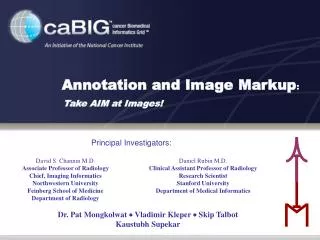 Annotation and Image Markup : Take AIM at Images!