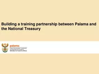 Building a training partnership between Palama and the National Treasury