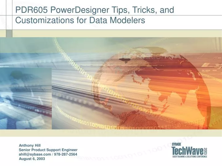 pdr605 powerdesigner tips tricks and customizations for data modelers