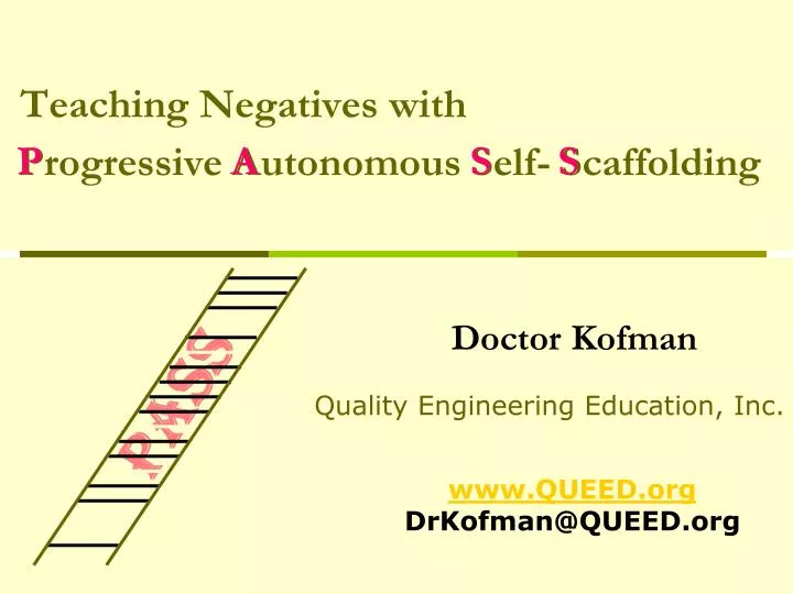 teaching negatives with progressive autonomous self scaffolding