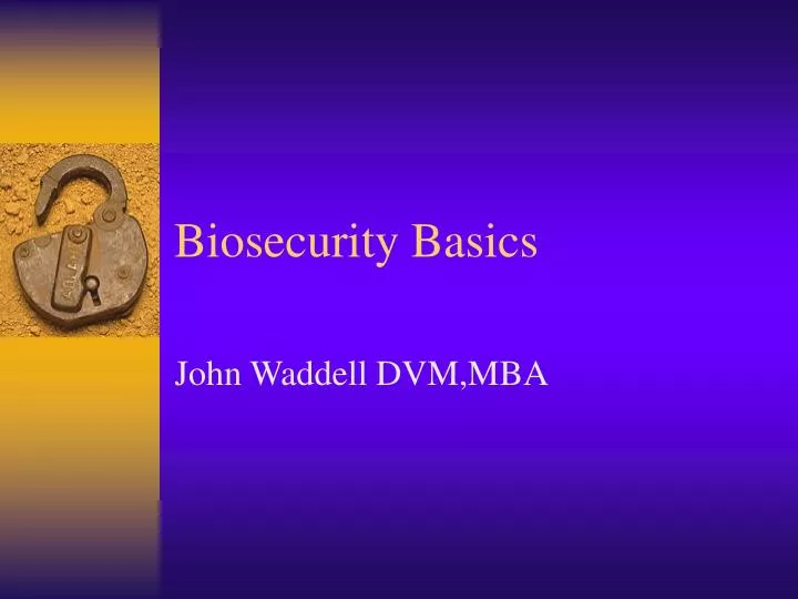 biosecurity basics