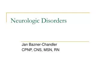 Neurologic Disorders