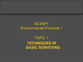 A2.2NP1 Environmental Practical 1