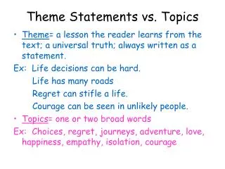 Theme Statements vs. Topics