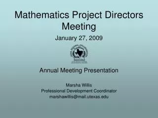 Mathematics Project Directors Meeting