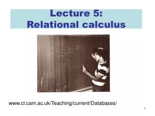 Lecture 5: Relational calculus