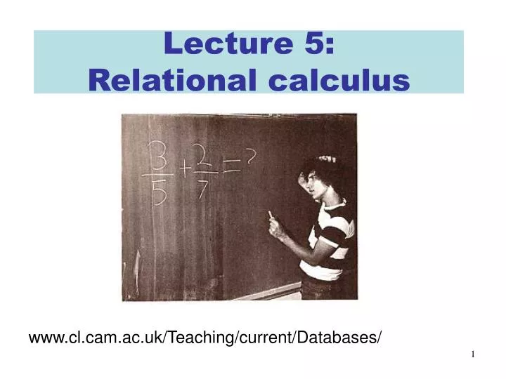 lecture 5 relational calculus