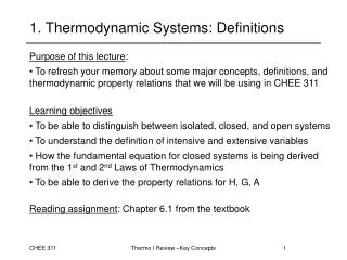 1. Thermodynamic Systems: Definitions