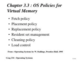 Chapter 3.3 : OS Policies for Virtual Memory