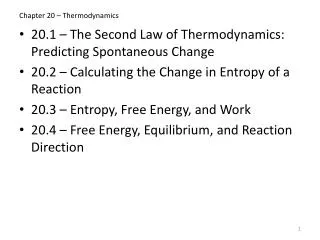 Chapter 20 – Thermodynamics