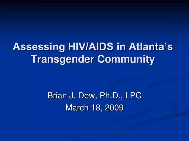 assessing hiv aids in atlanta s transgender community