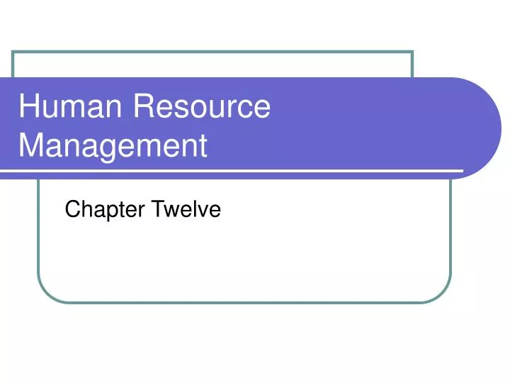 human resource management