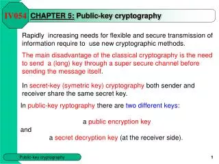 CHAPTER 5 : P ublic - key cryptography
