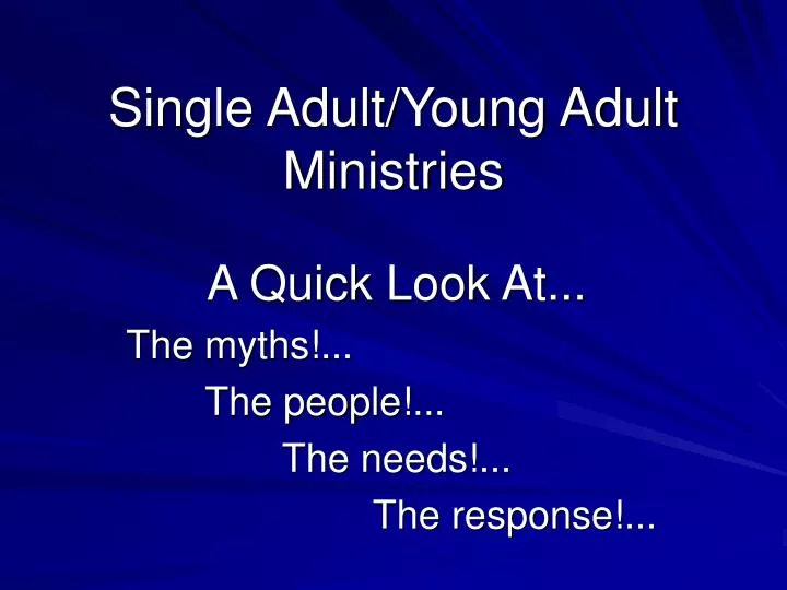 single adult young adult ministries