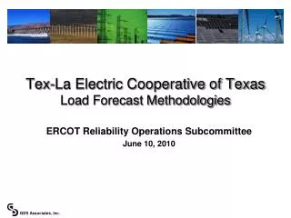 Tex-La Electric Cooperative of Texas Load Forecast Methodologies
