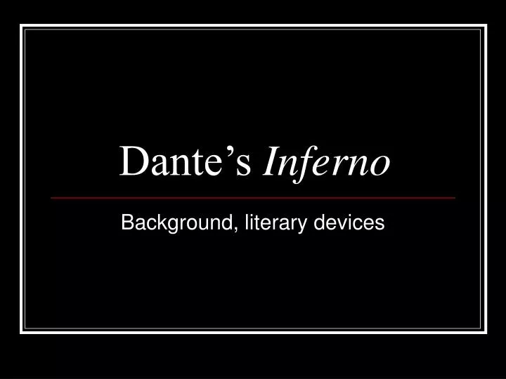 PPT - Dante's Inferno: Political Background PowerPoint