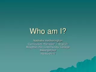 Who am I?