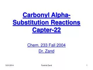 Carbonyl Alpha-Substitution Reactions Capter-22
