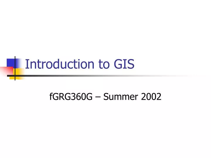 introduction to gis