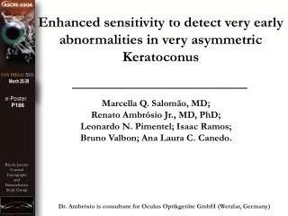 Enhanced sensitivity to detect very early abnormalities in very asymmetric Keratoconus