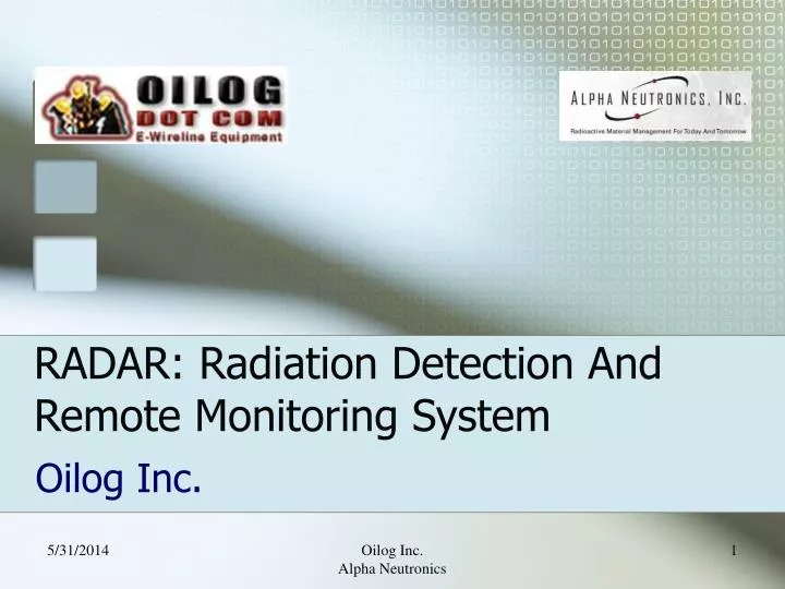 radar radiation detection and remote monitoring system