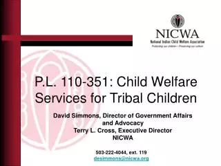 P.L. 110-351: Child Welfare Services for Tribal Children