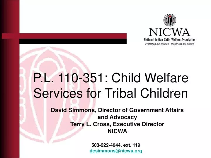 p l 110 351 child welfare services for tribal children