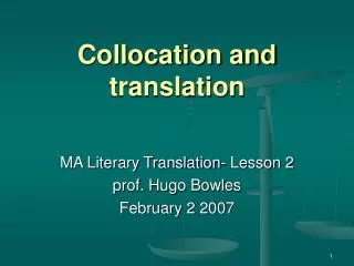 Collocation and translation