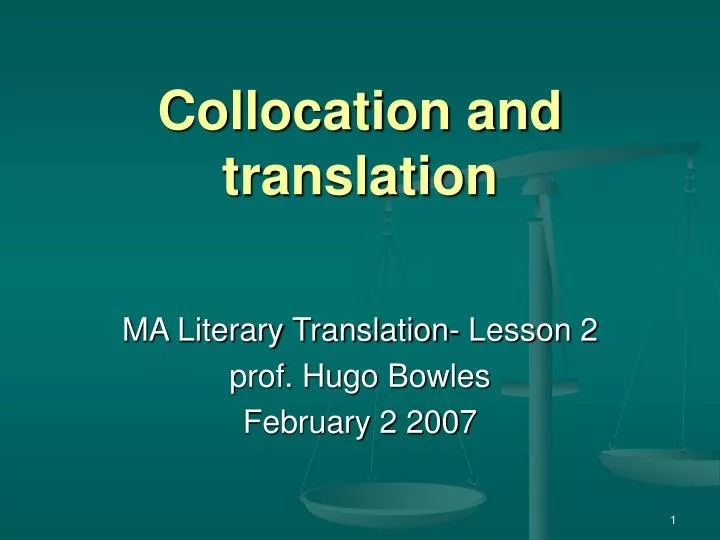 collocation and translation