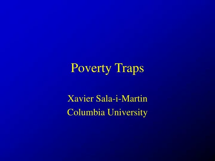 poverty traps