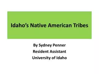 Idaho’s Native American Tribes