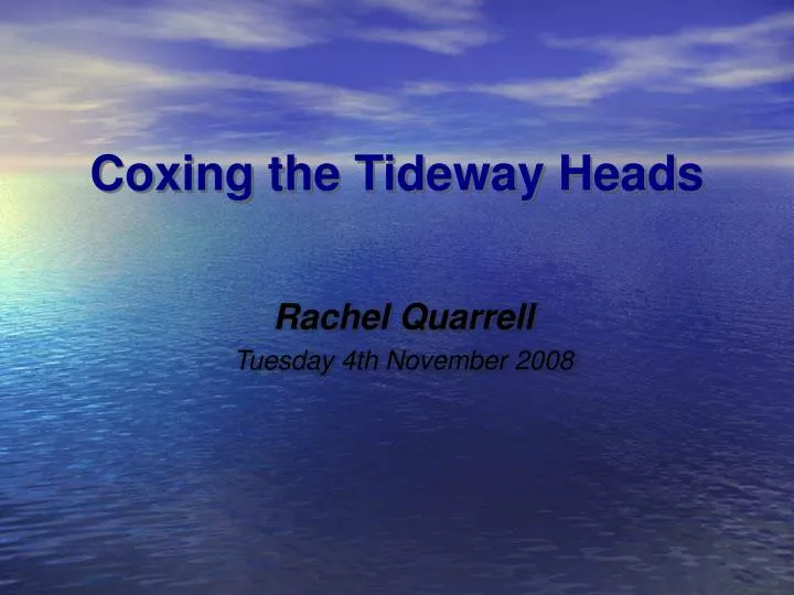 coxing the tideway heads