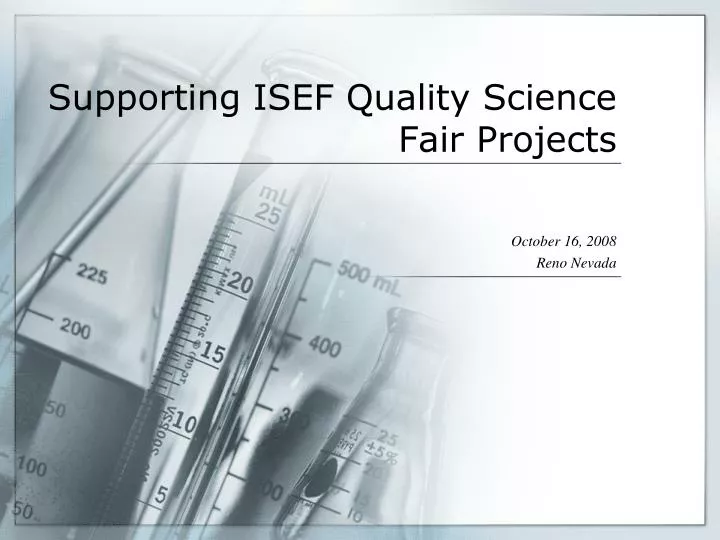 supporting isef quality science fair projects
