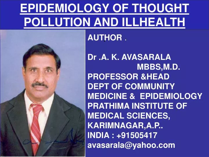 epidemiology of thought pollution and illhealth